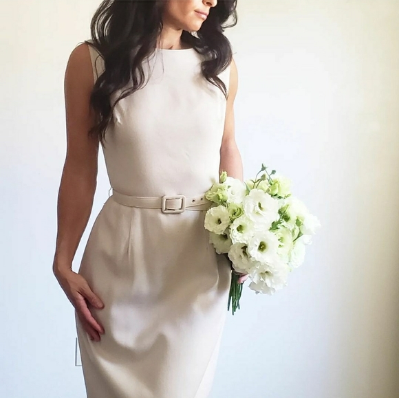 Miss Ruth Dresses & Skirts - 1950s Vintage Pencil Dress Belt Set in Beige Stone or Taupe Miss Ruth